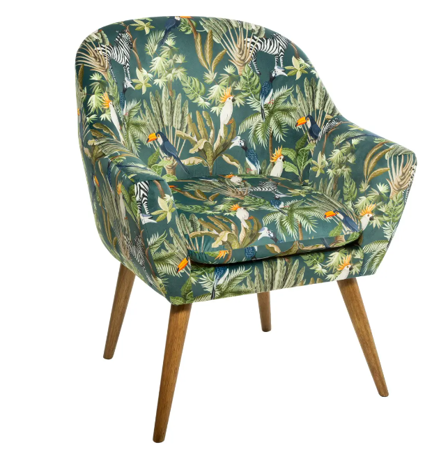 Sillón sango de terciopelo con estampado "Sango" -  166571