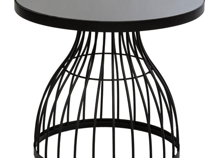 Mesa auxiliar de cristal negro "Kushi" D55cm - 166619