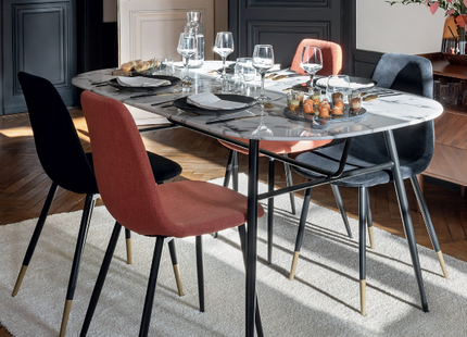 Mesa de comedor “Roxas” Efecto mármol blanco L160cm - 166716