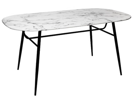 Mesa de comedor “Roxas” Efecto mármol blanco L160cm - 166716