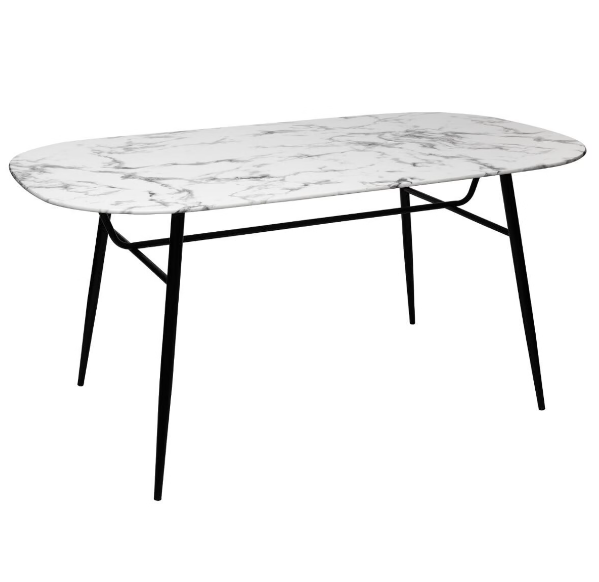 Mesa de comedor “Roxas” Efecto mármol blanco L160cm - 166716