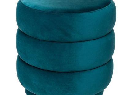 Puf  "Sinan" de terciopelo azul canario - 166766B