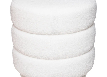 Puf  "Sinan" de terciopelo blanco - 166766C