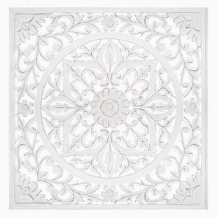 Deco pared tallado de madera 90x90 - 166970