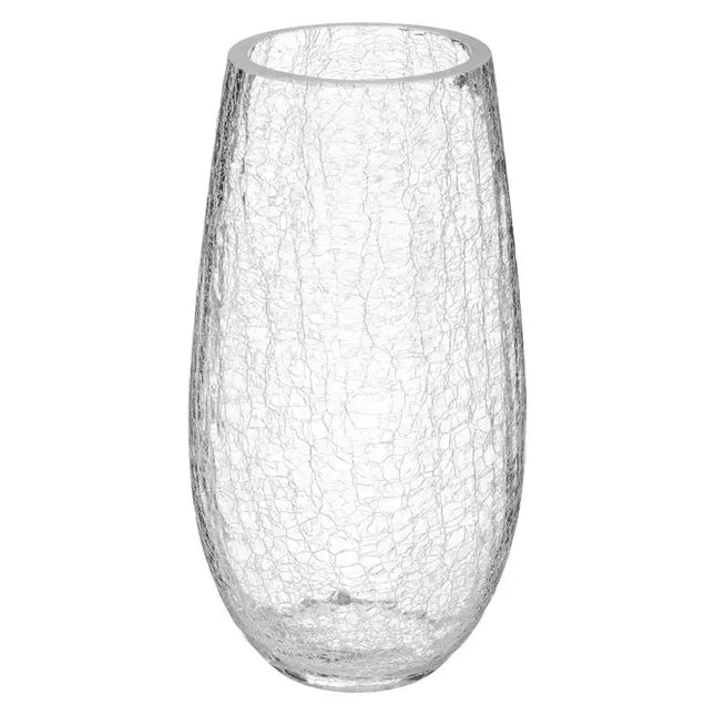 Jarrón abovedado craquelado, de 14 cm de diámetro, hecho de vidrio - 167321
