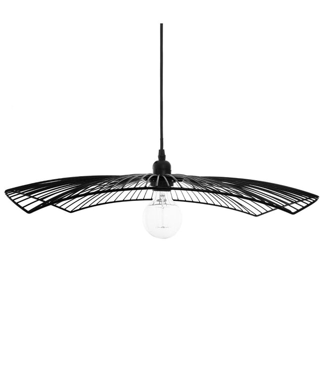 Lámpara suspendida "Cuzco" cableada de metal negro D58cm - 167517