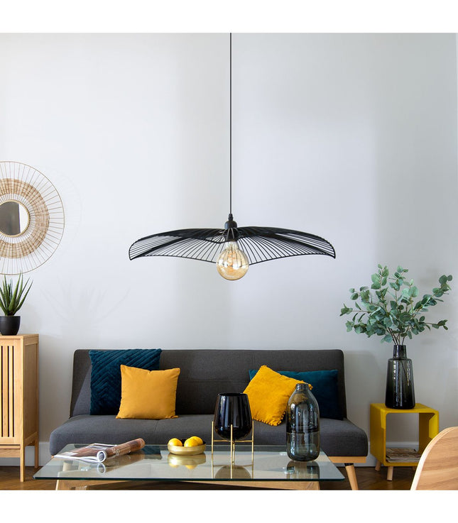 Lámpara suspendida "Cuzco" cableada de metal negro D58cm - 167517