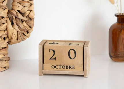 Calendario "Colonial" de 11 x 7,5 cm en madera - 167591