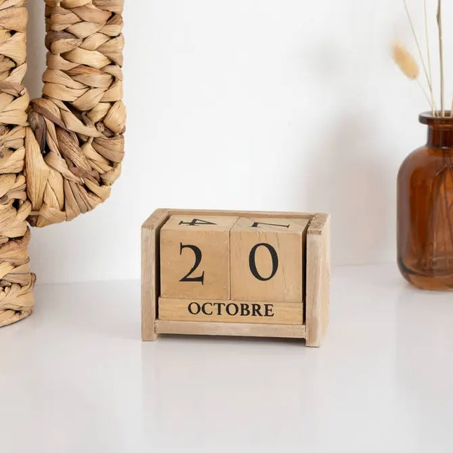 Calendario "Colonial" de 11 x 7,5 cm en madera - 167591