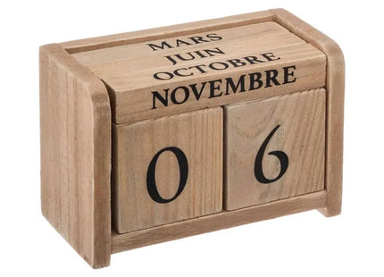 Calendario "Colonial" de 11 x 7,5 cm en madera - 167591
