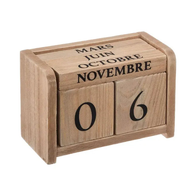 Calendario "Colonial" de 11 x 7,5 cm en madera - 167591