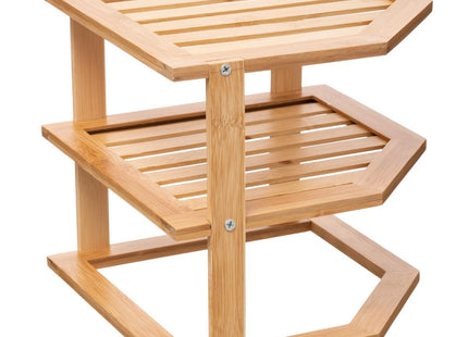 Estante de esquina de bambú de 2 niveles - 167768