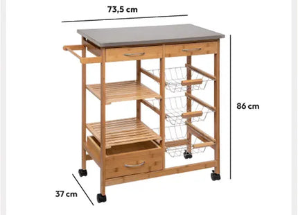 Carrito modelo grande en bambú y metal - 167776