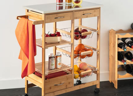 Carrito modelo grande en bambú y metal - 167776