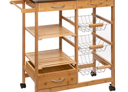 Carrito modelo grande en bambú y metal - 167776