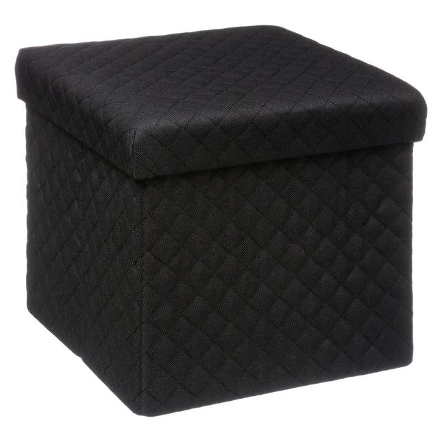 Puf de terciopelo 31x31cm negro - 167846B