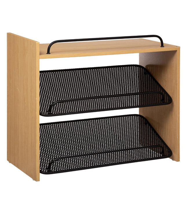 Organizador de zapatos de 9 pares de madera y metal negro A59cm - 167891