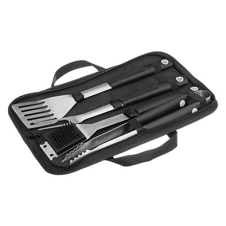 Set para asado con 4 utensilios de barbacoa de acero inoxidable - 167967