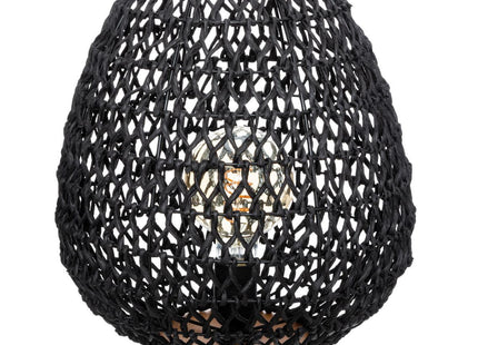 Velador de mesa "Etel" de metal y papel negro A35,5cm - 168205A