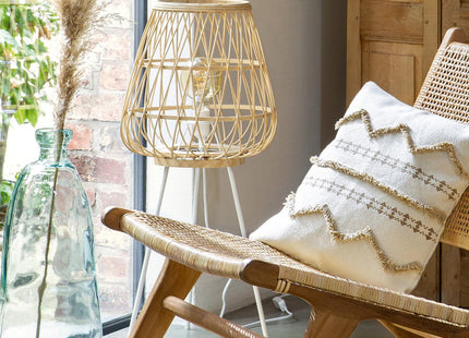 Velador trípode "Mina" en bambú y metal A76cm - 168207