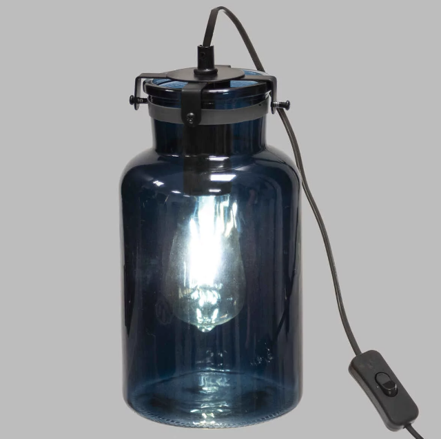 Velador de cristal tintado "Edo" azul - 168241A