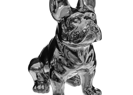Objeto decorativo Bulldog de cerámica plateada A22cm - 168329B