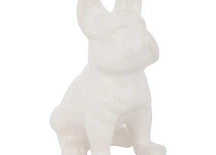 Objeto decorativo Bulldog de cerámica blanca A22cm - 168329D