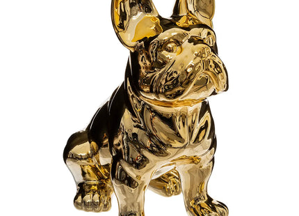 Objeto decorativo Bulldog de cerámica dorada A22cm - 168329