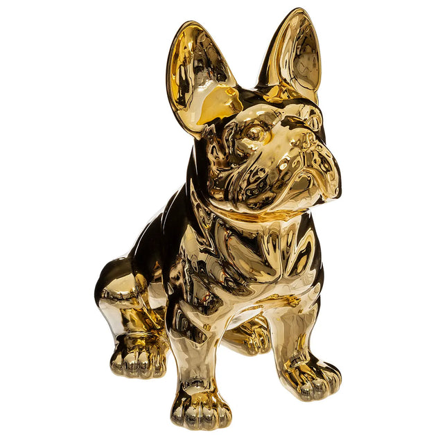 Objeto decorativo Bulldog de cerámica dorada A22cm - 168329