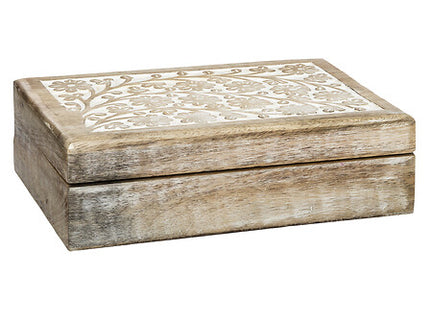 Caja "Ritual" madera de mango natural M - 168418