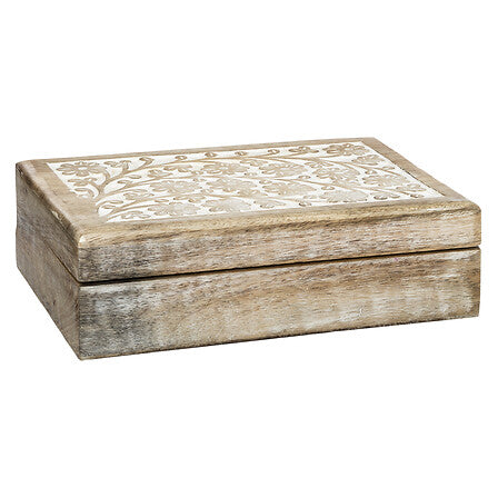 Caja "Ritual" madera de mango natural M - 168418