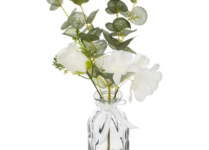 Arreglo de rama de eucalipto en un jarrón de vidrio A39cm - 168546