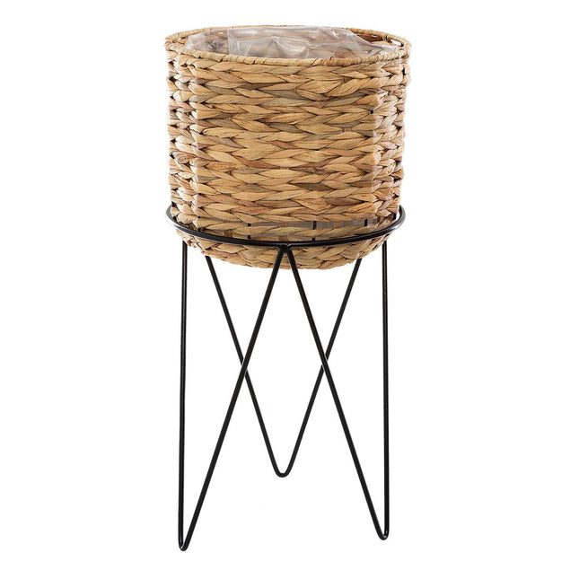 Maceta en jacinto y soporte de metal GM - 168552