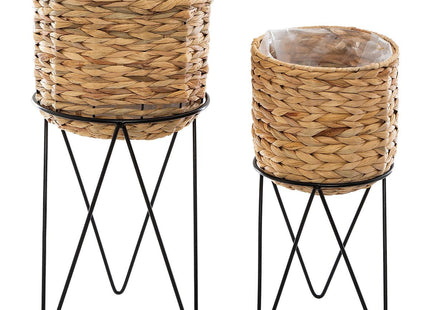 Maceta en jacinto y soporte de metal GM - 168552