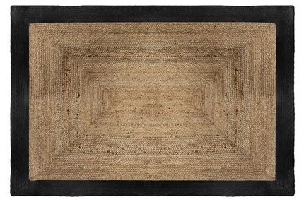 Alfombra de yute 120x170 borde negro - 168857J