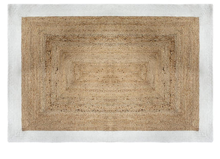 Alfombra de yute 120x170 borde blanco - 168857Z