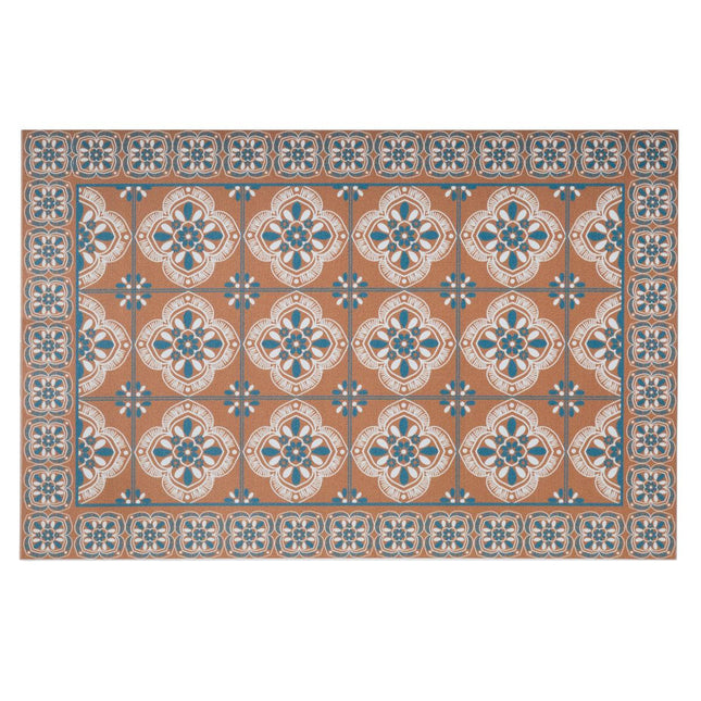 Individual de vinilo con patrón de mosaico ocre 45x30 -  168879A