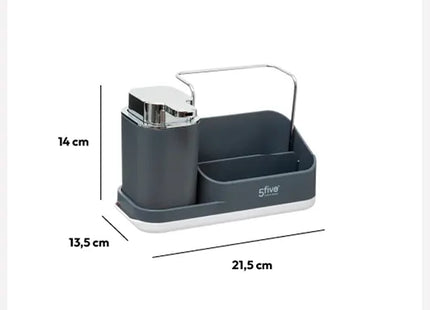 Organizador de cocina "Neo" negro con dispensador - 169131A