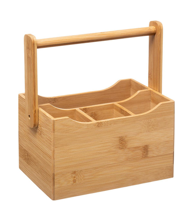 Organizador de cubiertos de bambú con mango - 169187
