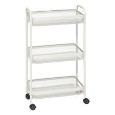 Carro de cocina de metal blanco 3 cestas de almacenaje - 169233A