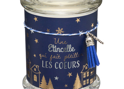 Tarro de vidrio impreso con velas perfumadas y decoración 265gr  - 169563