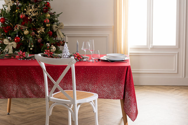 Mantel navideño "Colorama de Noël" estampado de pequeños puntos 140x360cm - 169596