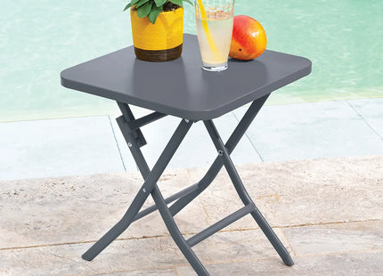 Mesa auxiliar de jardín cuadrada "Greensboro" grafito - 171050A