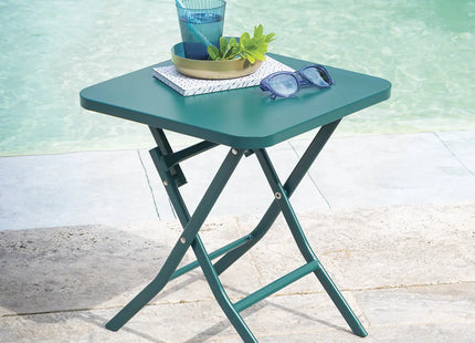 Mesa auxiliar de jardín cuadrada "Greensboro" azul canario - 171050B