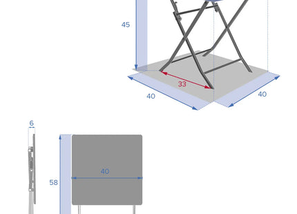 Mesa auxiliar de jardín cuadrada "Greensboro" grafito - 171050A