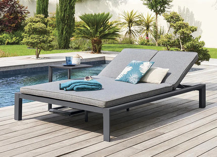 Cama de piscina doble "Evasion" antracita y grafito 2 plazas - 171451A