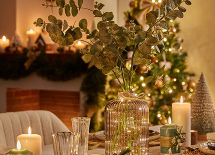 Rama de Eucalipto con Lentejuelas Flocadas 98 cm - 172185B