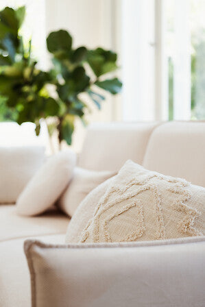 Almohada "Inca" 40x40cm tejido tufteado marfil - 172462A