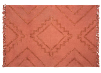 Alfombra capitoné "Inca" de algodón terracota 120x170 - 172464N