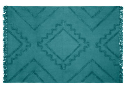 Alfombra capitoné "Inca" de algodón azul canario 120x170 - 172464Q